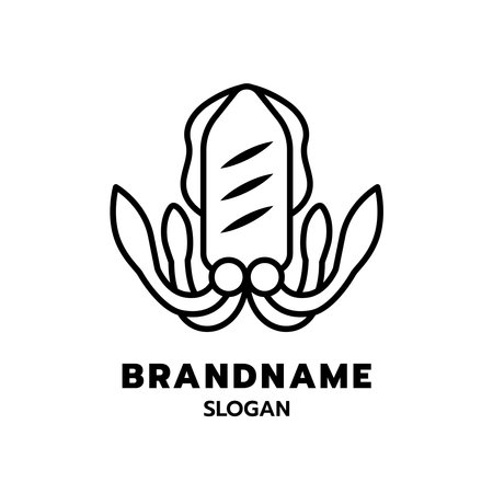 squid logo minimalist style.のイラスト素材