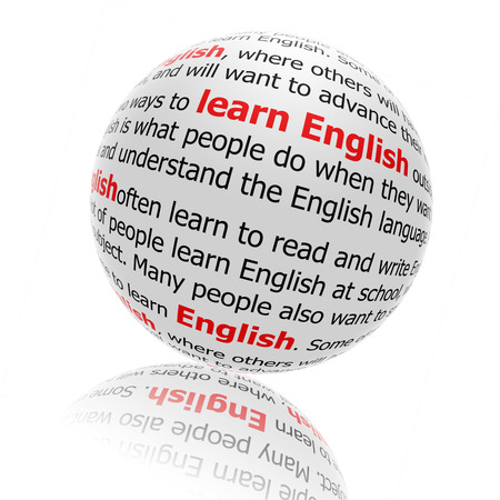 Learning English , wording ball with inscription learningの写真素材