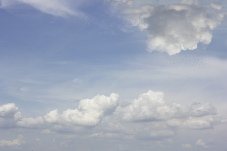 light clouds in the blue skyの写真素材