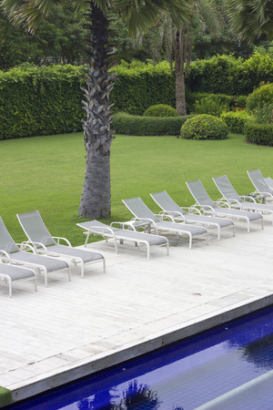 Chair beside the pool の写真素材