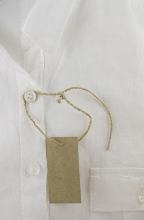 White shirt and price tag.の写真素材