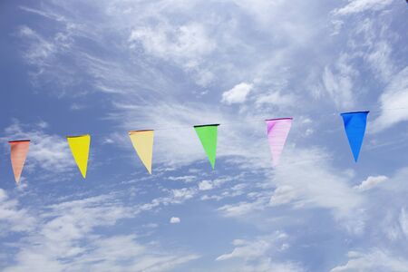 Flags hanging for decorated in the celebration event.