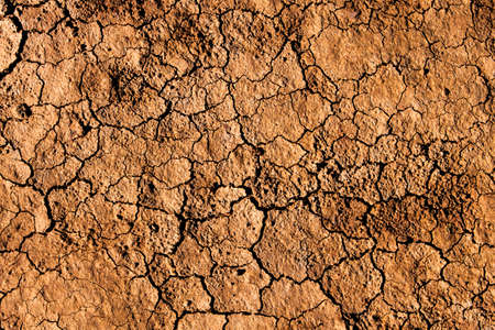 Background and texture of cracked dry earth.(The dry soil surface)の写真素材