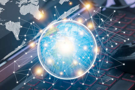 Global network concept,data exchanges over the world.の写真素材