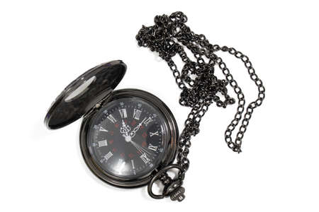 Antique clock on white background with clip paths.の写真素材