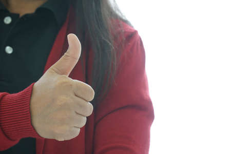 Thumbs up to show the first symbol