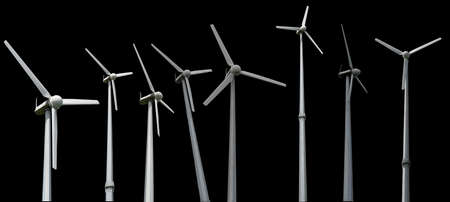 The windmills on black background