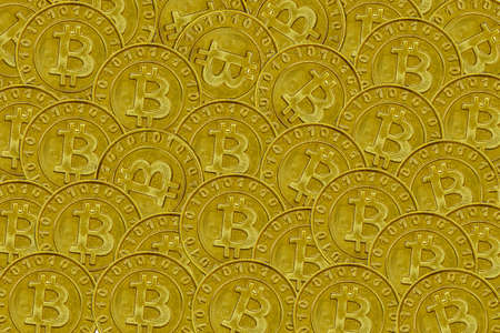Bitcoin, Golden bitcoin background.の写真素材