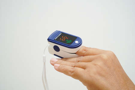 Pulse Oximeter finger digital device to measure oxygen saturation in blood and pulse rate.