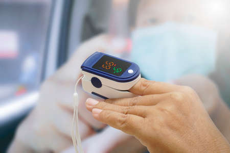 Measure the oxygen on the finger.の写真素材