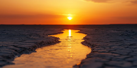 Sunset on the Dead Sea in Israel. The concept of global warmingの素材