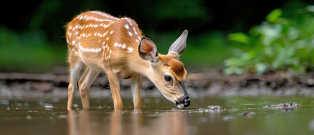 Whitetail deer fawn (Odocoileus virginianus). AI Gen.の写真素材