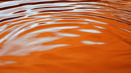 Orange water surface with ripples and ripples. Abstract background. AI Gen.