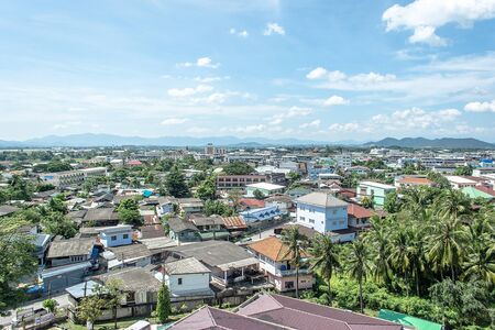The bright day of mae sot in the morning in the summer,Mae Sot town with a diversity of peoples and languages.の写真素材