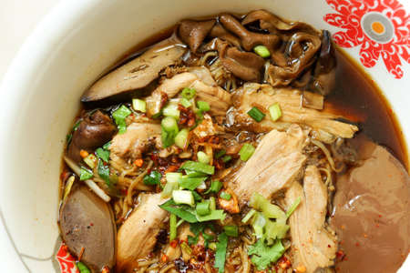 The duck noodles soup is the best food for lunch in Thailandの写真素材