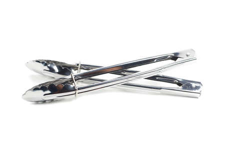 Ice tongs isolated on white backgroundの写真素材