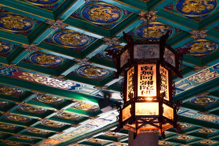 The chinese style lamp in the chinese templeの写真素材