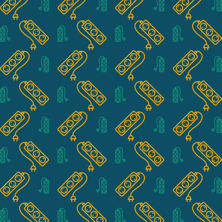 Seamless pattern with led strip on blue background. Vector illustrationのイラスト素材