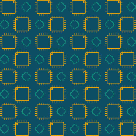 Seamless pattern with microchip. Vector illustration for your designのイラスト素材