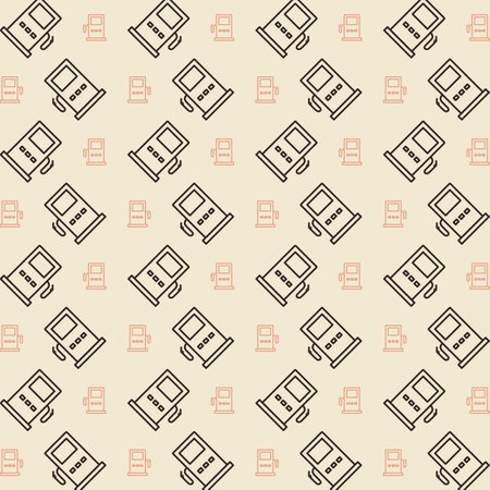 Seamless pattern with hand drawn stationery. Vector background.のイラスト素材