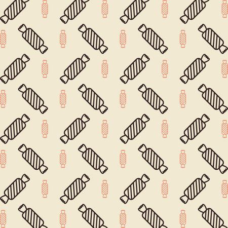 Candy seamless pattern. Vector background. Hand drawn doodle illustration.のイラスト素材
