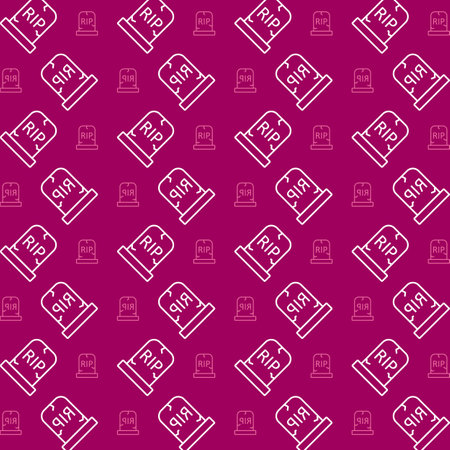 Grave line icon seamless pattern. Vector illustration. Background for Halloweenのイラスト素材