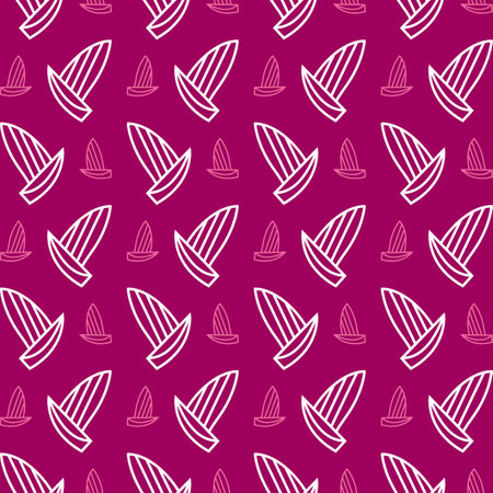Yacht vector icon repeating pattern beautiful abstract illustration backgroundのイラスト素材