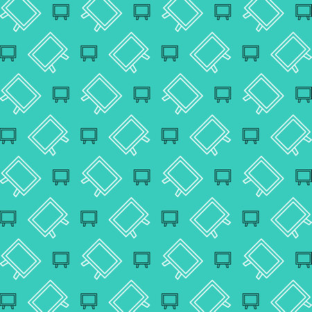 seamless pattern of white billboard on turquoise background.のイラスト素材