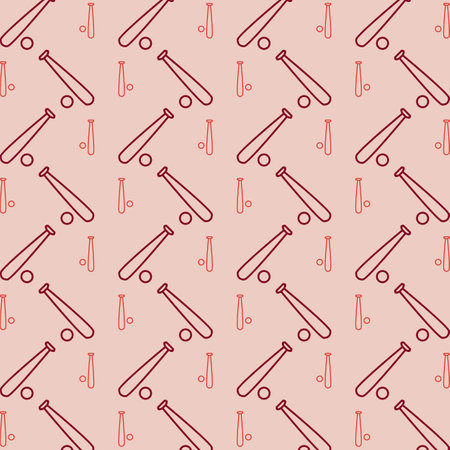 Seamless pattern with baseball bats. Sports background. Design for banner, poster or print.のイラスト素材