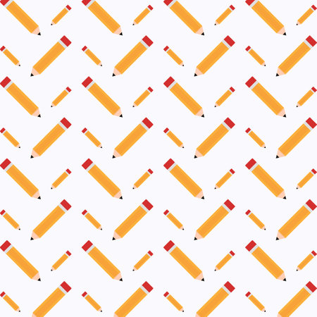 Seamless pattern with pencils. Vector illustration in flat style.のイラスト素材