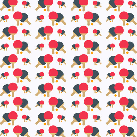 Seamless pattern with table tennis racket and ball. Vector illustration.のイラスト素材