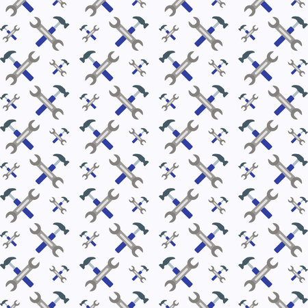 Seamless pattern with tools on white background. Vector illustration.のイラスト素材