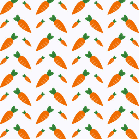 Carrot seamless pattern. Vegetable background. Vector Illustration.のイラスト素材