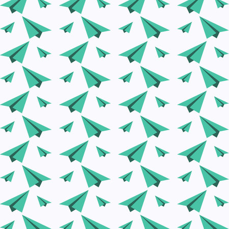 Seamless pattern with origami paper planes. Vector illustration.のイラスト素材