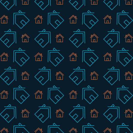 House icon seamless pattern. Vector illustration of a house icon background.のイラスト素材