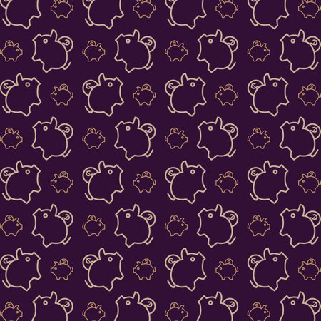Piggy Bank beautiful repeating abstract pattern vector illustration backgroundのイラスト素材