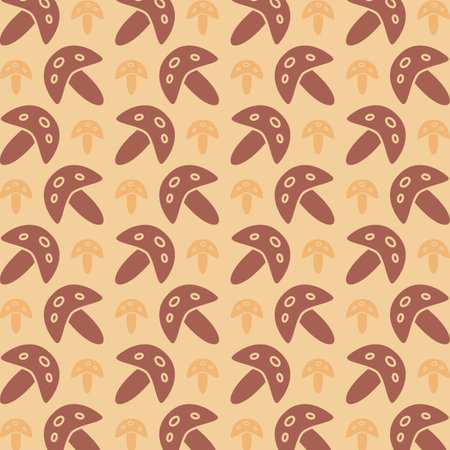 Seamless pattern with mushrooms. Vector illustration in retro style.のイラスト素材