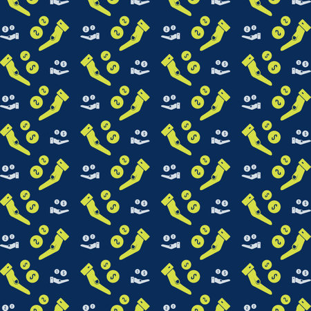 Seamless pattern with money on dark blue background. Vector illustrationのイラスト素材