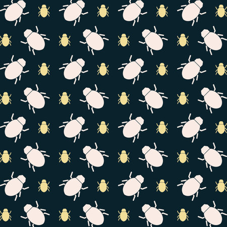 Seamless pattern with beetles. Vector illustration. Eps 10.のイラスト素材
