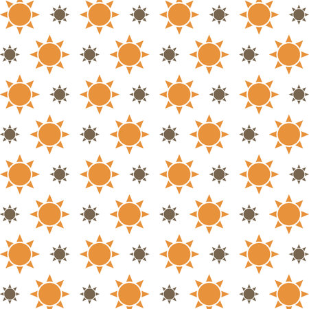 Seamless pattern with suns on white background. Vector illustration.