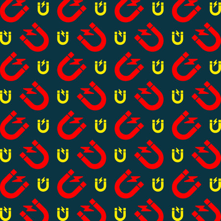 Horseshoe magnet seamless pattern. Vector background for your designのイラスト素材