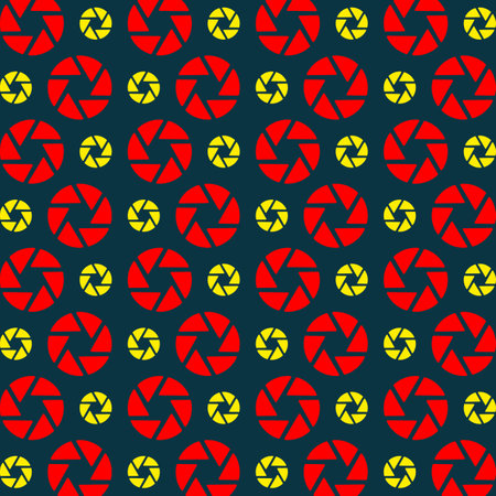 Seamless pattern with colored circles on a dark blue background.のイラスト素材