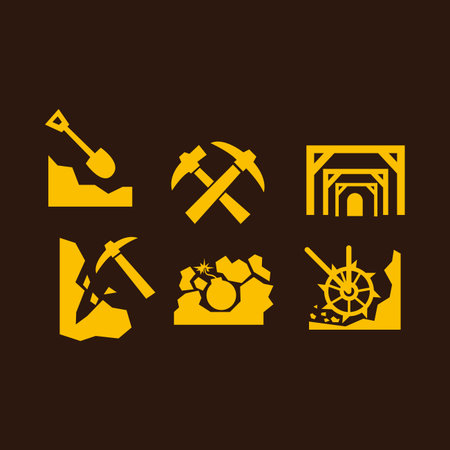 Set of construction icons on a brown background. Vector illustration. Eps 10のイラスト素材