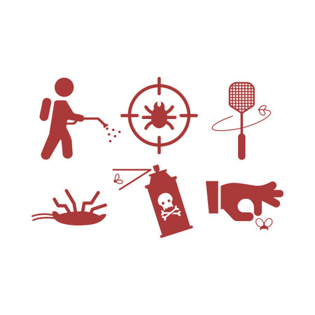 Set of icons on the theme of the danger of pest control.のイラスト素材