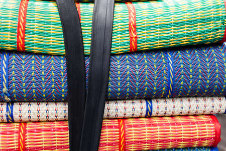 plastic mat for picnic.の写真素材