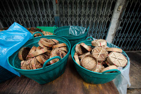 fish basket in the market.の写真素材