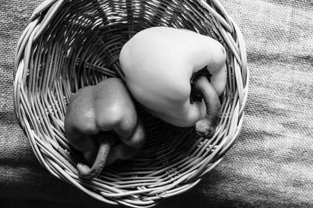 sweet pepper in the basket.の写真素材