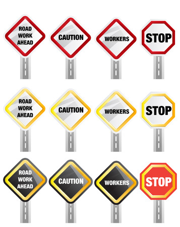 Caution  Road Signのイラスト素材