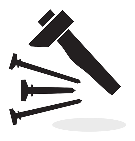 Hammer and Nail Icon as EPS 10 Fileのイラスト素材