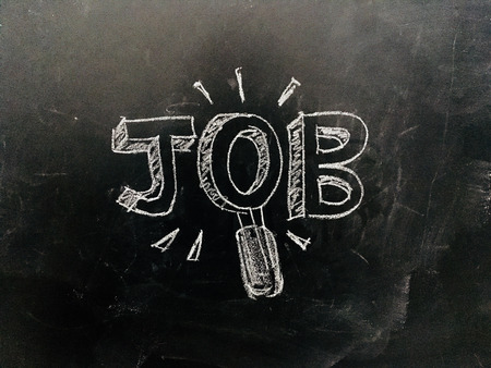 Job Search Handwritten on Blackboard as JPG Fileの写真素材